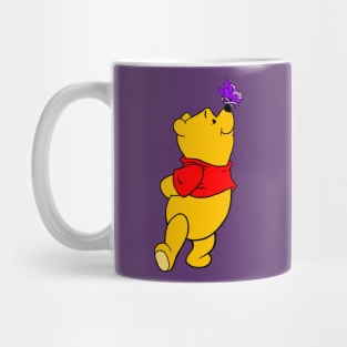 Yellow Bear with Awareness Ribbon Butterfly (Purple) Mug